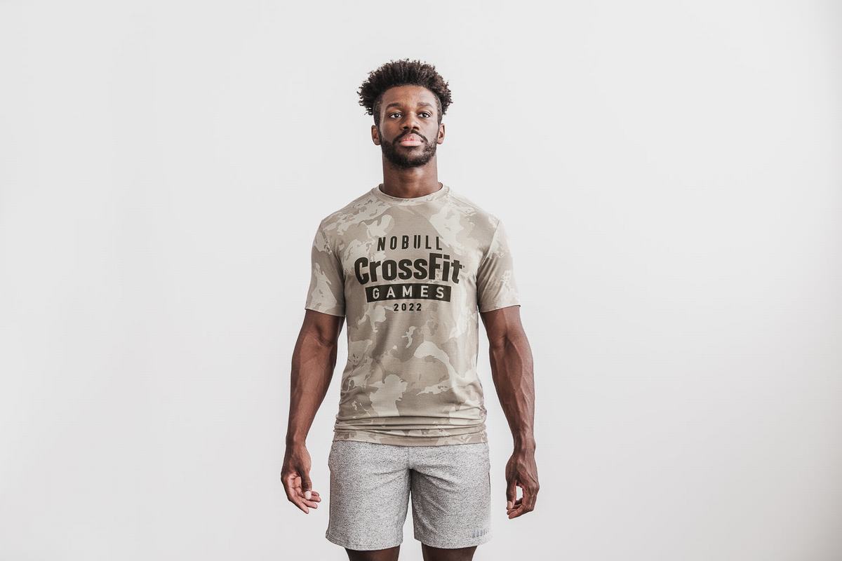 Nobull Crossfit Games® 2022 Men\'s T Shirts Camo | Australia (XG6140)